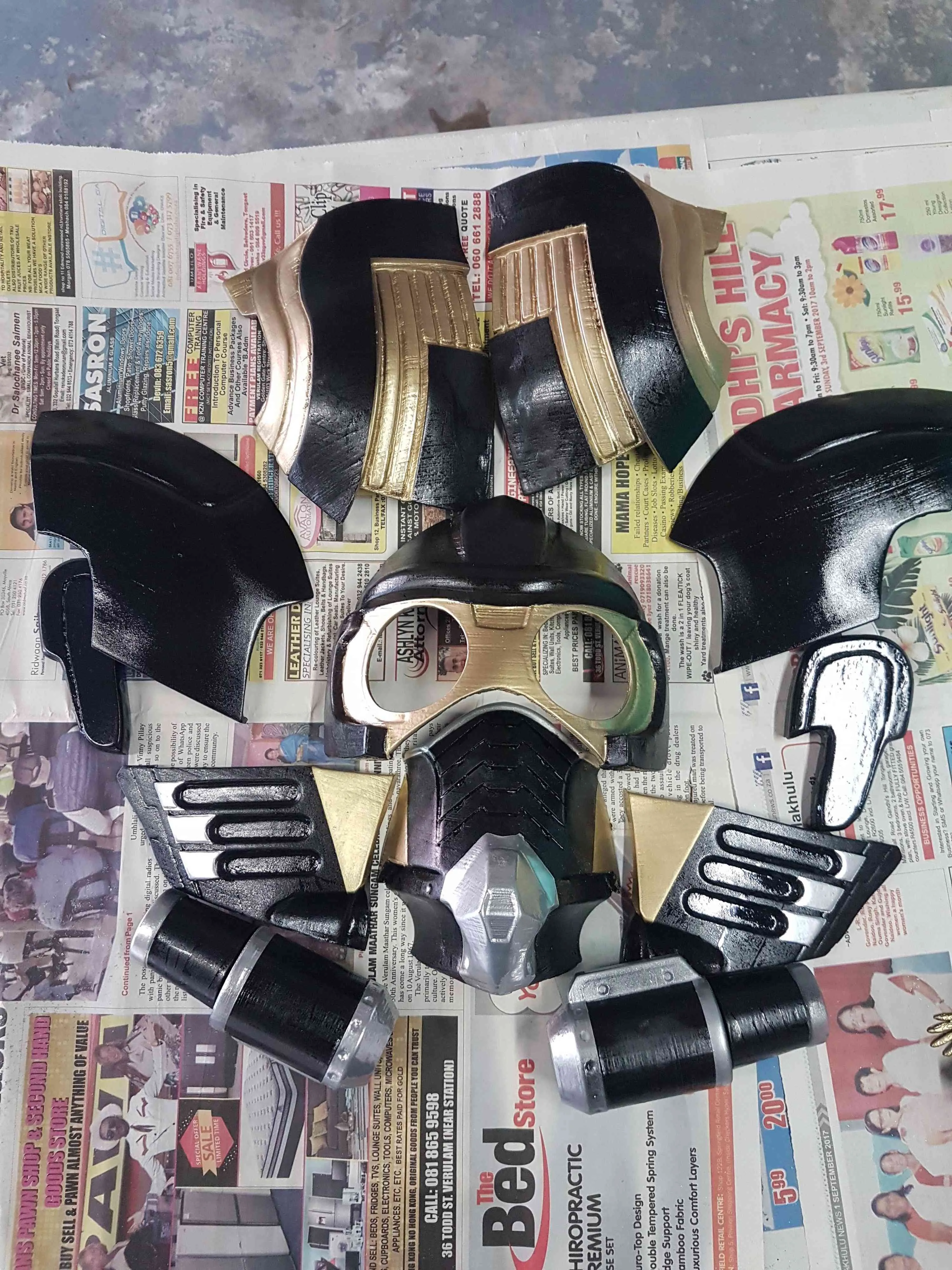 Parts after spray painting