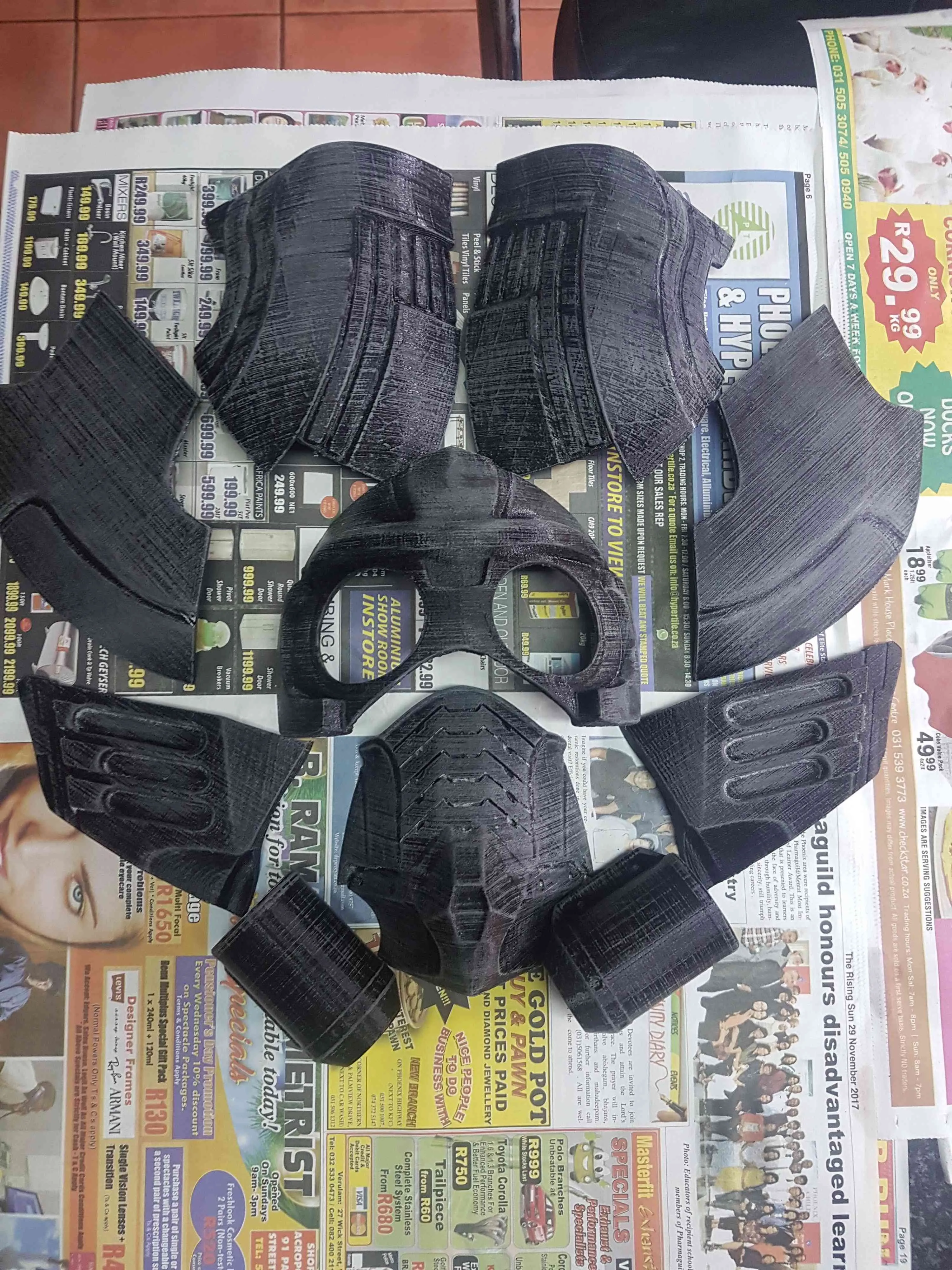 Parts sanded smooth