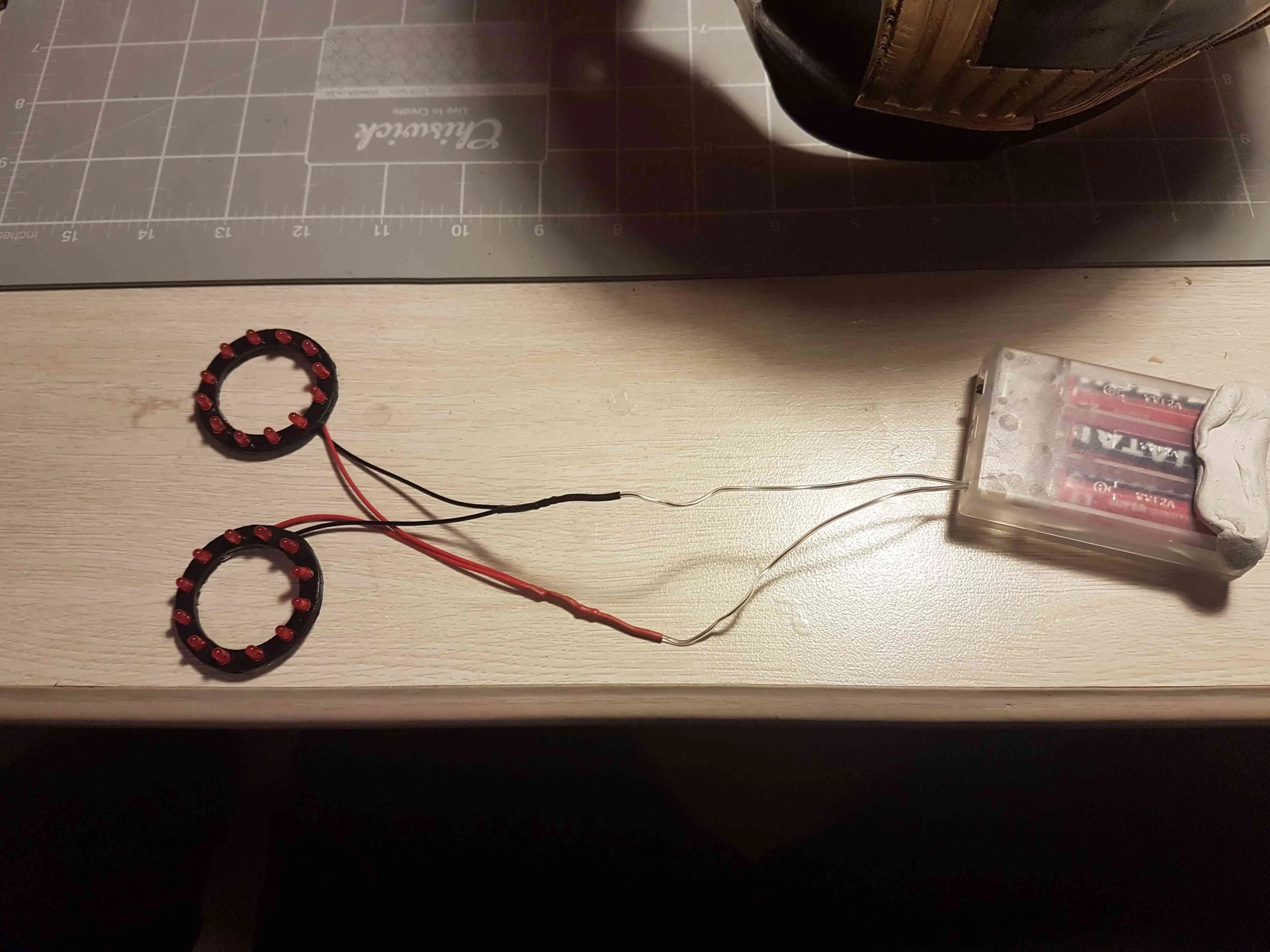 LED wiring for the helmet